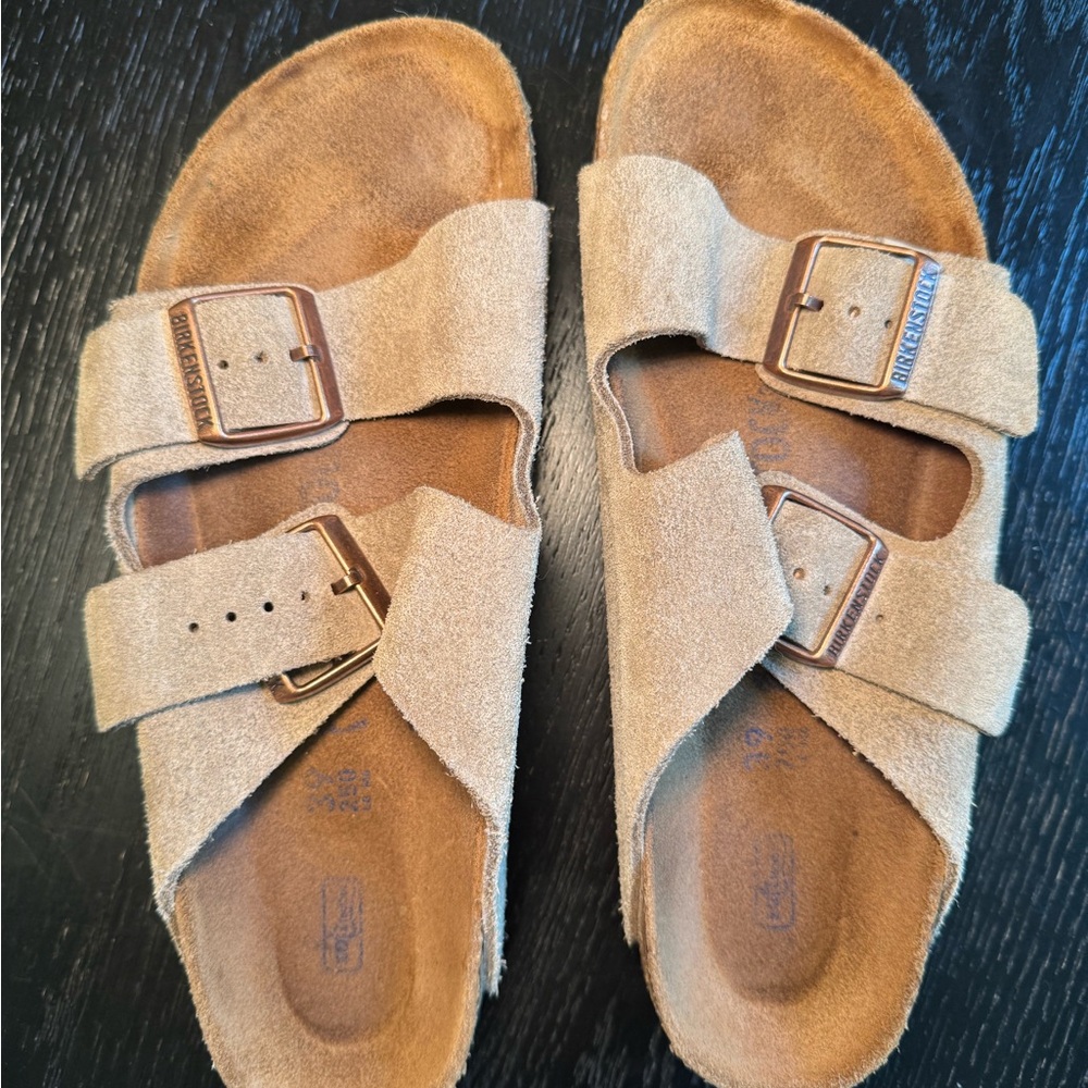 Birkenstock Arizona Beige Suede Sandals